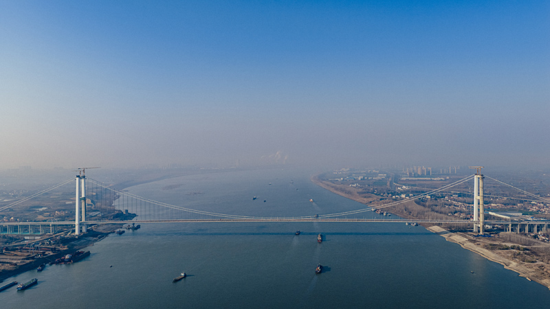 双柳长江大桥主桥航拍