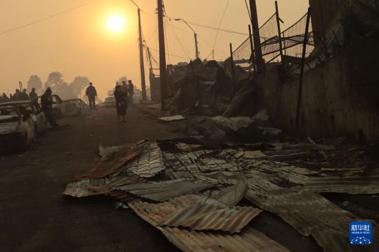 这是1月18日在智利比奥比奥大区彭科市拍摄的受灾区域。新华社发