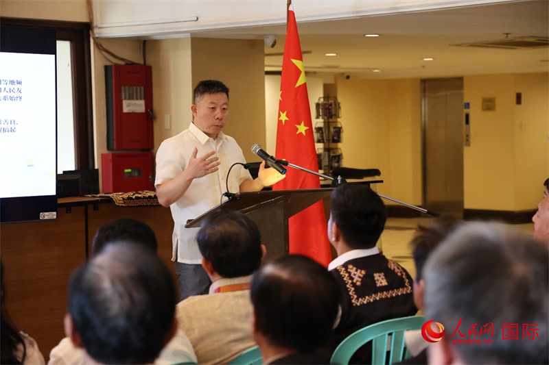 井泉大使在“舟楫千年 丝路新章”文化交流活动上致辞。人民网记者 樊帆摄